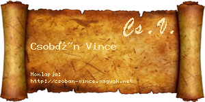 Csobán Vince névjegykártya